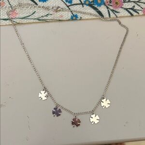 Silver Clover Charm Necklace
